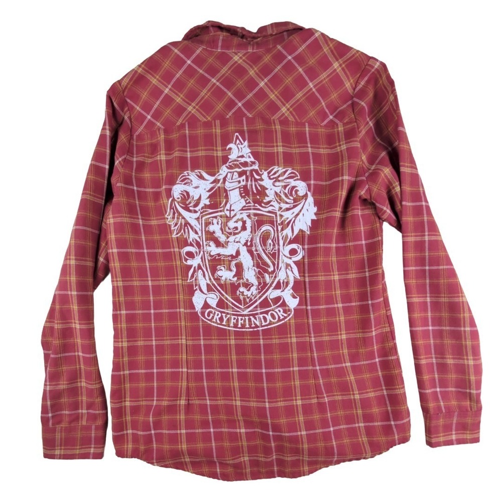 Gryffindor‎ Harry Potter Hot Topic Button Down Graphic Scarlet Gold Size Medium